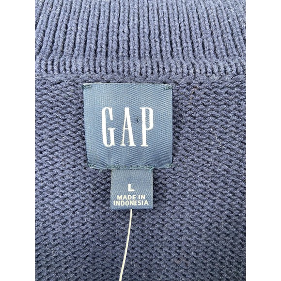 Gap Sweater Womens Large Navy Striped Chunky Nautical Oversized Heavy Preppy - Picture 3 of 10